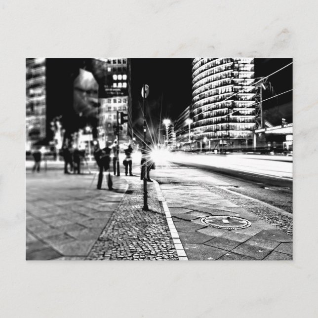 Berlin in der Nacht Postkarte (Vorderseite)