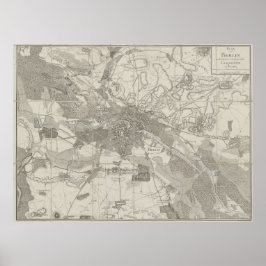 Berlin Karte, Stadtplan, umliegende Region Poster