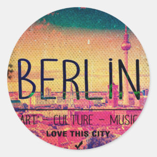 Berlin, Liebe Diese Stadtreihe, Kreis Runder Aufkleber