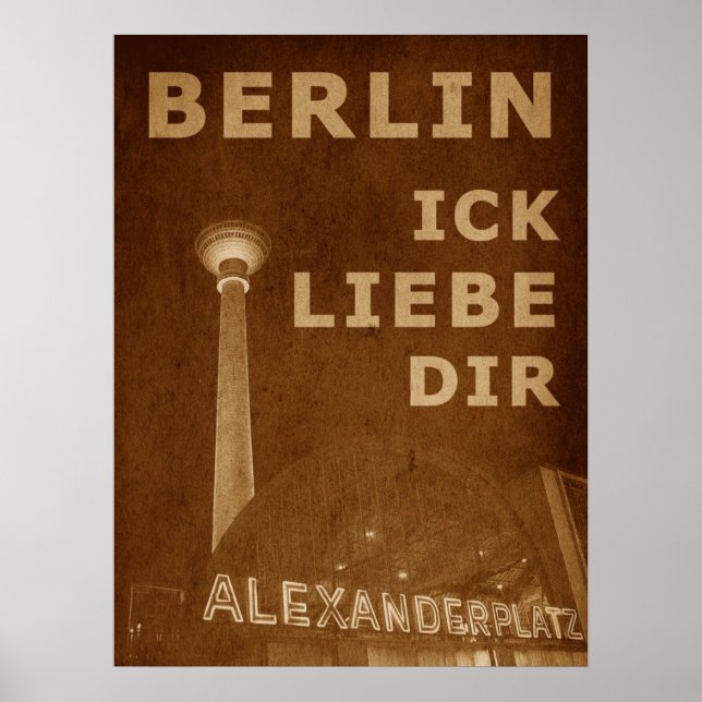 BERLIN LIEBE - Orange Poster (Vorne)