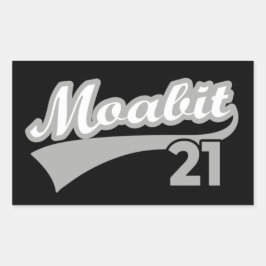 Berlin Moabit 21 Classic Retro City Rechteckiger Aufkleber