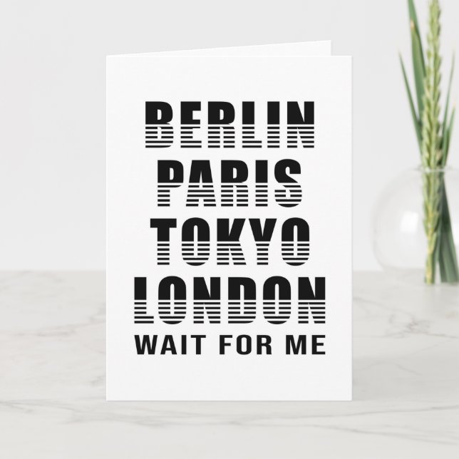 Berlin Paris Tokio London City Funny Geschenk Karte (Vorderseite)