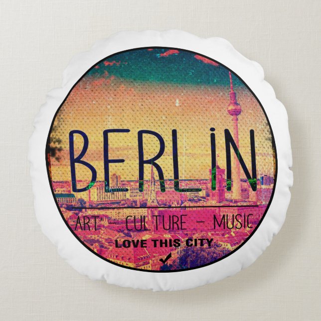 Berlin Rundes Kissen (Vorderseite)