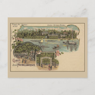 Berlin Spandau Pichelswerder Insel Litho Postkarte