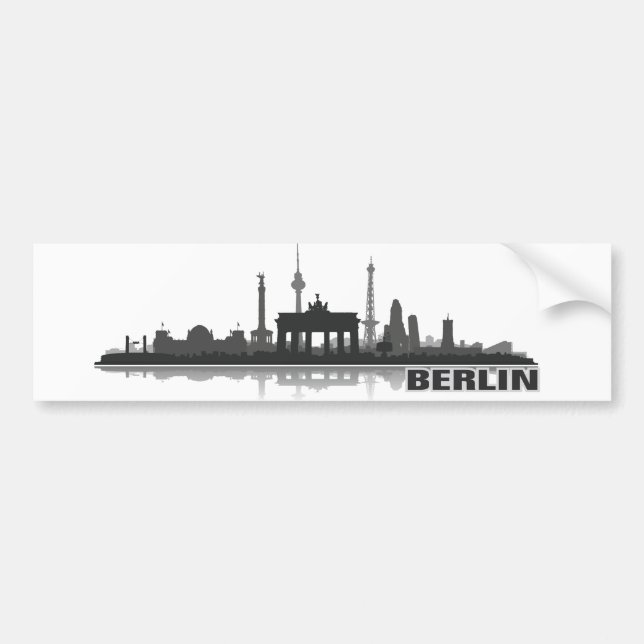 Berlin Stadt Skyline - Autoaufkleber (Vorne)