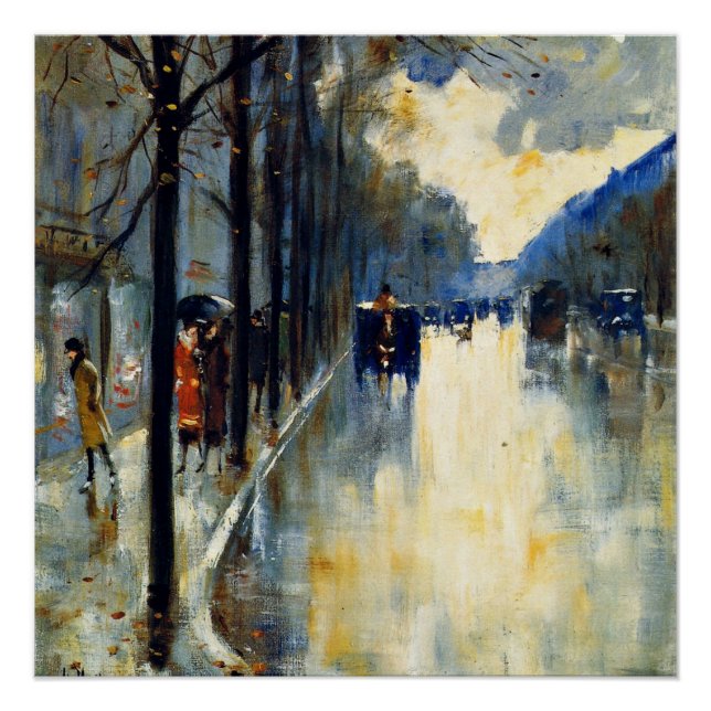 Berlin Street in Late Fall, schöne Kunst Poster (Vorderseite)