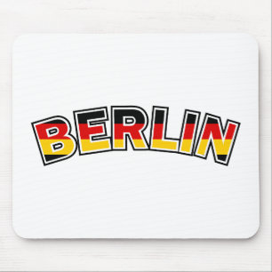 Berlin, Text mit deutscher Flagge Mousepad