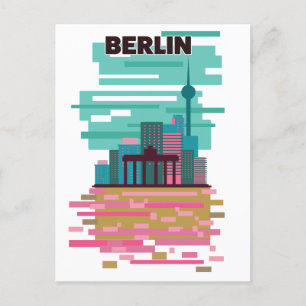 Berlin Travel Poster Ankündigungspostkarte