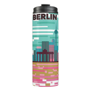 Berlin Travel Poster Thermosbecher