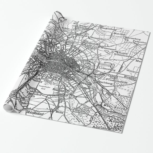 Berlin und Umgebung Karte(1911) Geschenkpapier (Ungerollt)