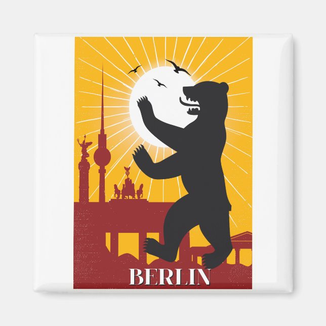 Berlin Vintage Plakatreise Magnet (Vorne)