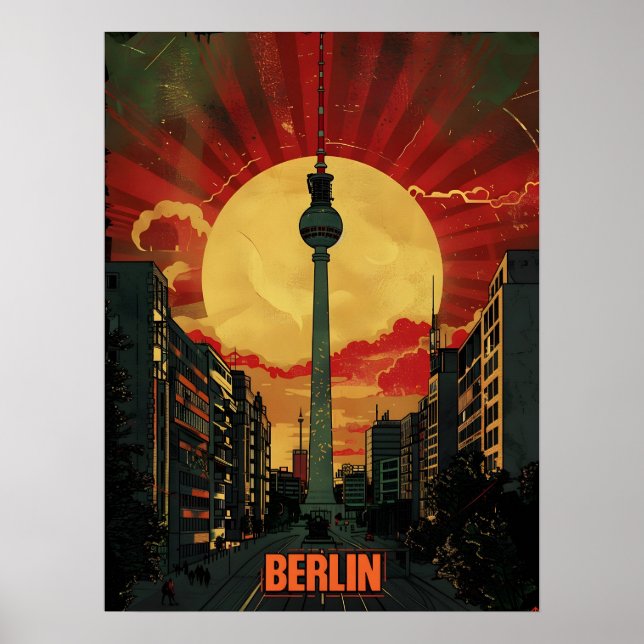 Berlin Vintage Propaganda Kunst Poster (Vorne)