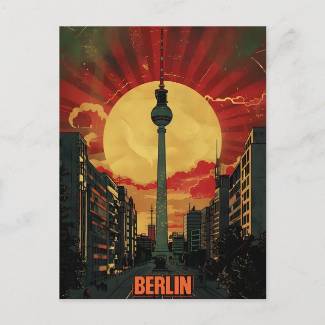 Berlin Vintage Propaganda Kunst Postkarte (Vorderseite)