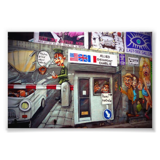 Berlin Wall Graffiti Artwork Street Art Deutschlan Fotodruck (Vorne)