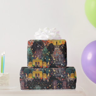 Berlin zu Weihnachten & Neujahr in Wasserfarben Geschenkpapier