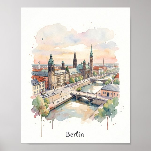 Berliner Aquarellkunst Poster (Vorne)