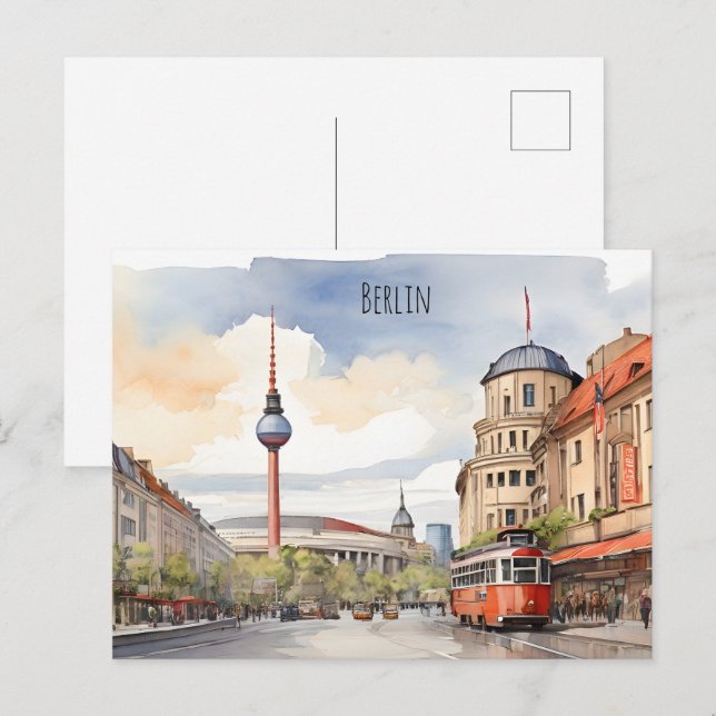 Berliner Aquarellkunst Postkarte (Vorne/Hinten)