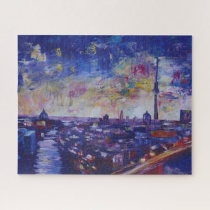 Berliner beeindruckende Skyline bei Nacht