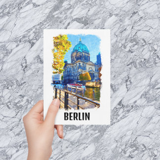Berliner Dom Aquarellbilder Postkarte