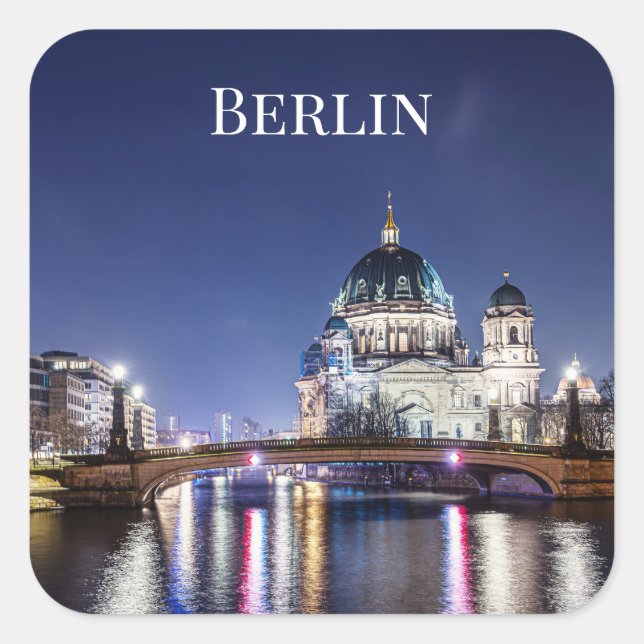 Berliner Dom, Berlin Quadratischer Aufkleber (Vorderseite)
