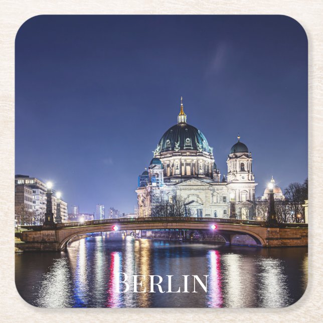 Berliner Dom, Berlin Rechteckiger Pappuntersetzer (Vorderseite)