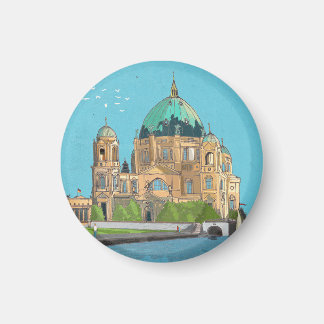 Berliner Dom Deutschland Whimsical Illustration Magnet