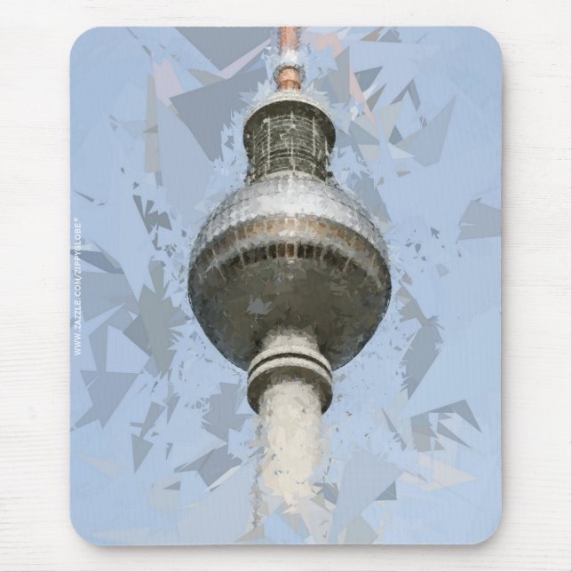 Berliner Fernsehturm Abstrakte Deutschland Reise K Mousepad (Vorne)