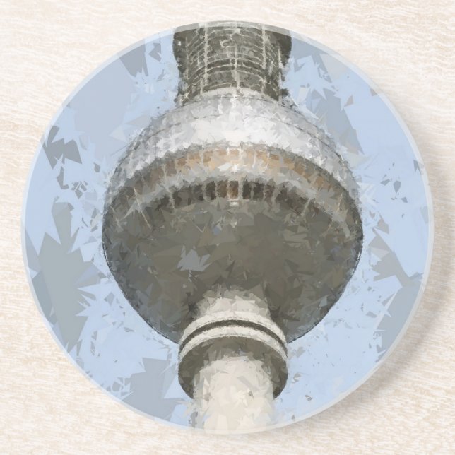 Berliner Fernsehturm Abstrakte Deutschland Reise K Sandstein Untersetzer (Vorne)
