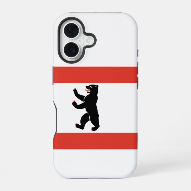 Berliner Flagge iPhone 16 Hülle (Rückseite)