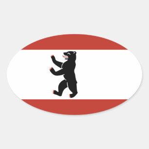 Berliner Flagge Ovaler Aufkleber