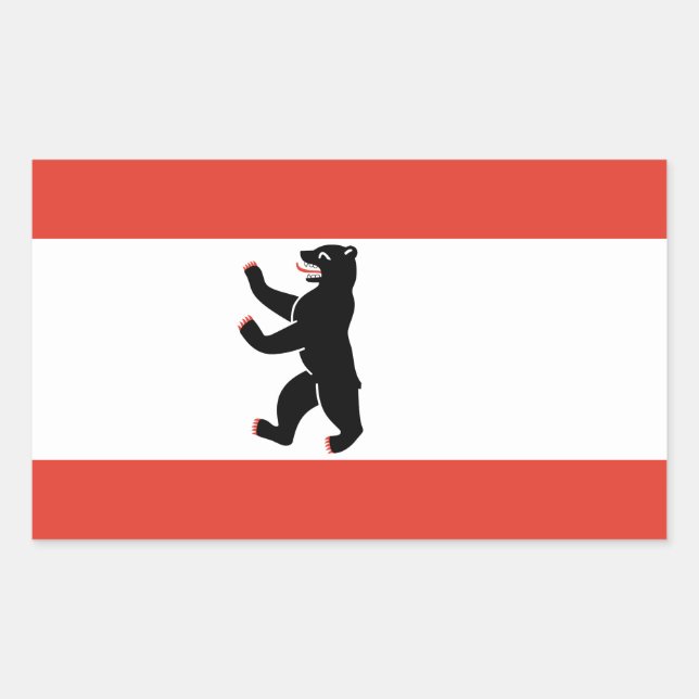Berliner Flagge Rechteckiger Aufkleber (Vorderseite)