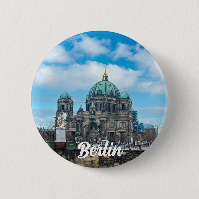 Berliner Kathedrale und Fernsehturm in Berlin Button (Vorderseite)