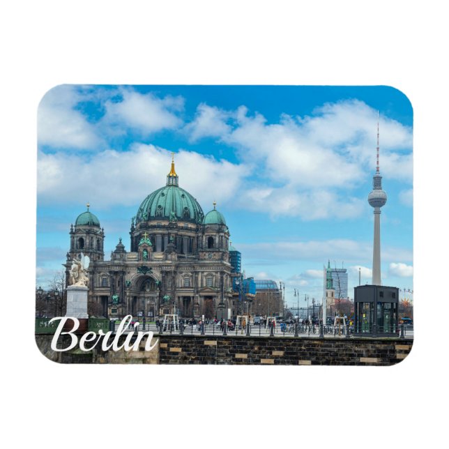 Berliner Kathedrale und Fernsehturm in Berlin Magnet (Horizontal)
