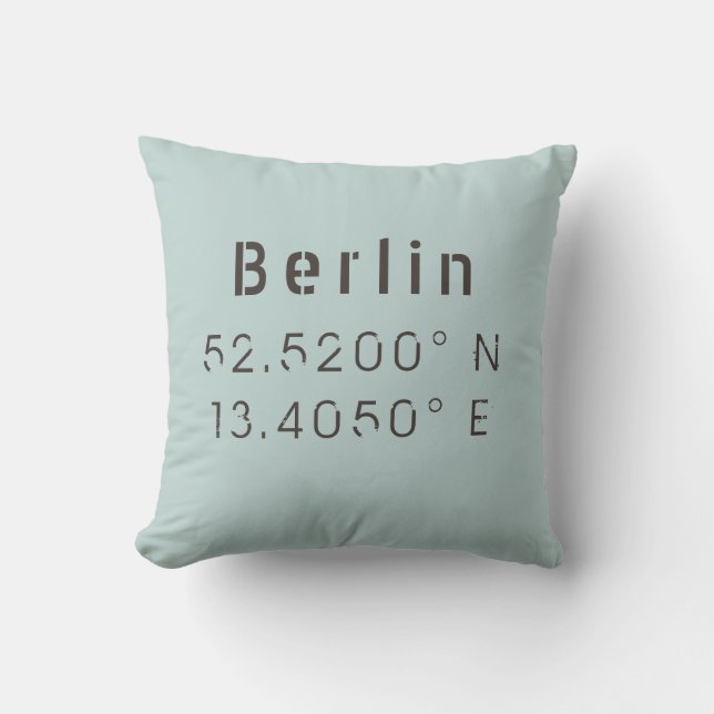 Berliner Längengrad Latitude Throw Kissen (Vorderseite)