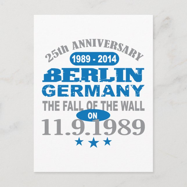 Berliner Mauer Deutschland 25 Jahre Jahrestag Postkarte (Vorderseite)