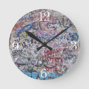 Berliner Mauer nummeriert Runde Wanduhr