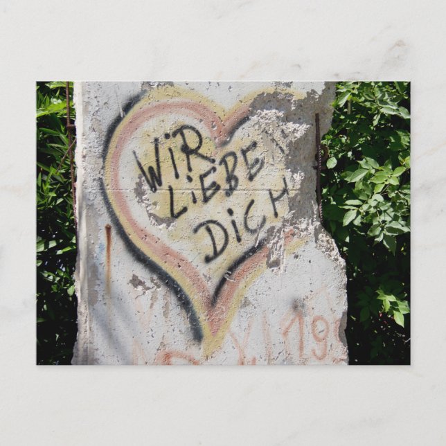 Berliner Mauer - Wir Lieben Sie Postkarte (Vorderseite)