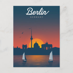 Berliner Sonnenuntergangs-Stadtansicht Postkarte