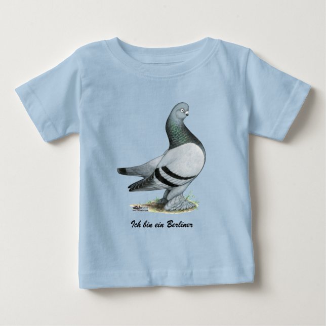 Berliner Tumbler Pigeon Blue Bar Baby T-shirt (Vorderseite)