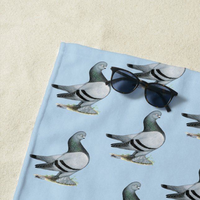 Berliner Tumbler Pigeon Blue Bar Strandtuch (Beispiel)