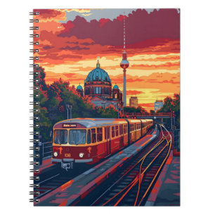 Berliner Twilight: Skyline Symphony in Lila Hues Notizblock