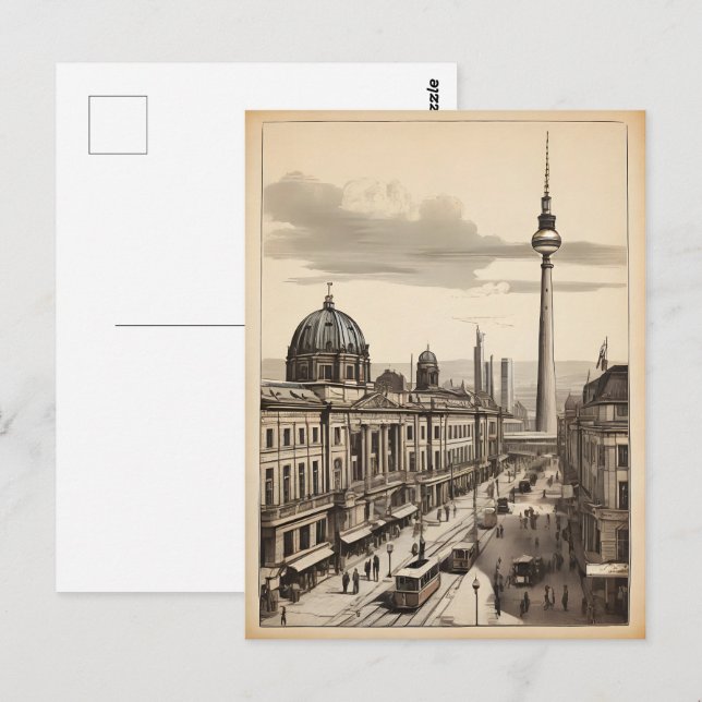 Berliner Vintage-Poster Postkarte (Vorne/Hinten)