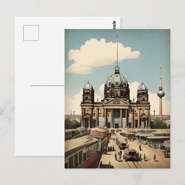 Berliner Vintage-Poster Postkarte (Vorne/Hinten)