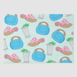 Bermuda Bag Sandals Minze Julep Preppy Seidenpapier