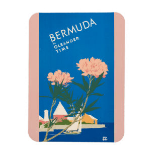 Bermuda Beach Blume Retro Vintage Reiseplaner Magnet
