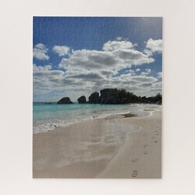 Bermuda Beach Footprints Türkischer Ozean (Vertikal)