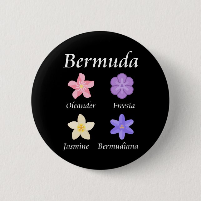 Bermuda-Blume-Symbole - Farbe Button (Vorderseite)