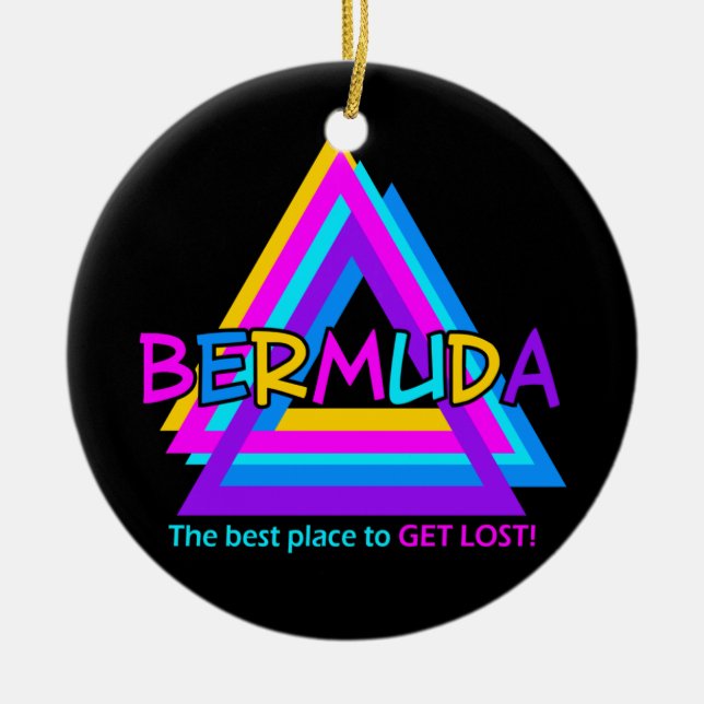 BERMUDA-DREIECK-Verzierung - fertigen Sie Keramik Ornament (Vorne)