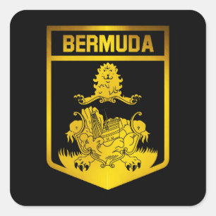 Bermuda Emblem Quadratischer Aufkleber