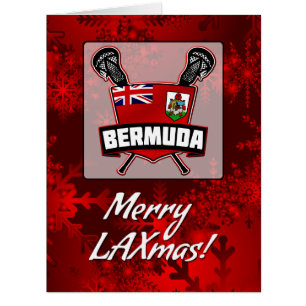 Bermuda Flag Lacrosse Shield Weihnachtskarte